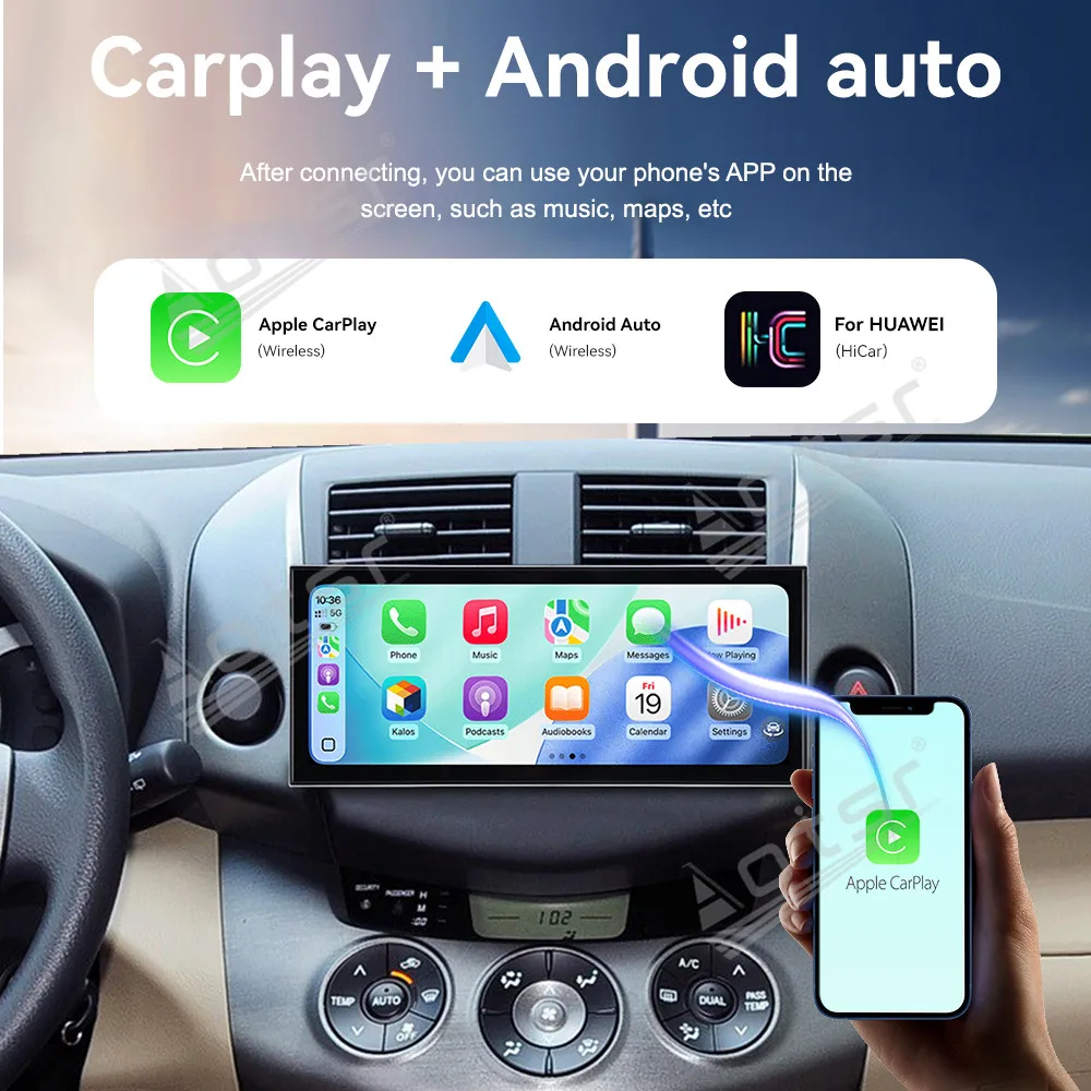 CarPlay 15.8’’ Android 15For Toyota RAV4   2006–2012 Car accessories madie  Car GPS Navigation HD Screen Multimedia Player Head