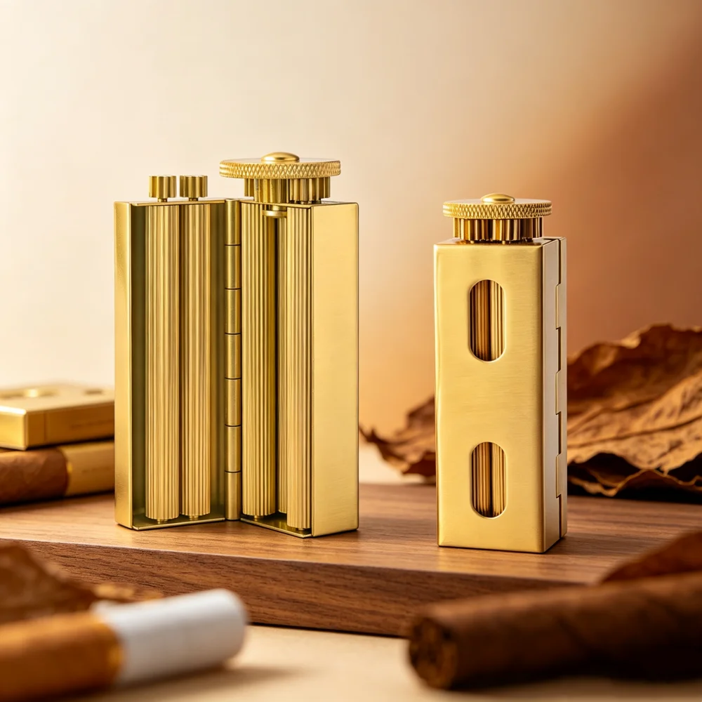 Classic 6‑Shaft Antique Brass 70mm Tobacco Rolling Machine DIY 8mm Regular Size Manual Cigarette Maker Smoking Tool