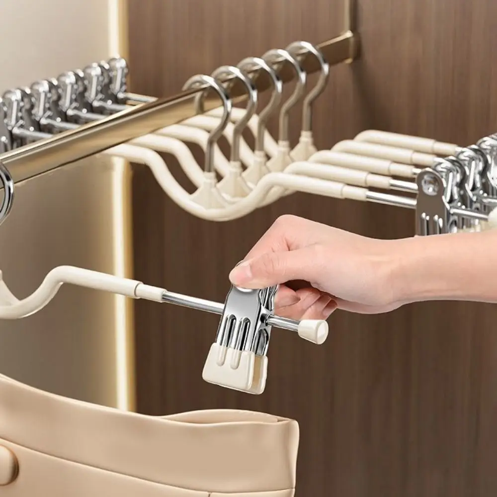 10PCS Stainless Steel Short Neck Trouser Clip PVC Dipped Non-slip Adjustable Trouser Hanger Windproof Traceless