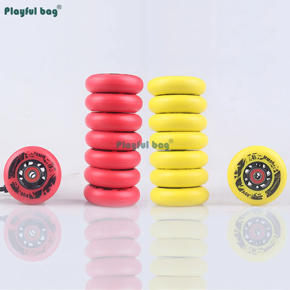 Pro 90A Inline Skate Wheels 72mm 76mm 80mm High Elasticity PU Wheels For Power Stops Adult Competition Freestyle Slides AMB318 - view 6