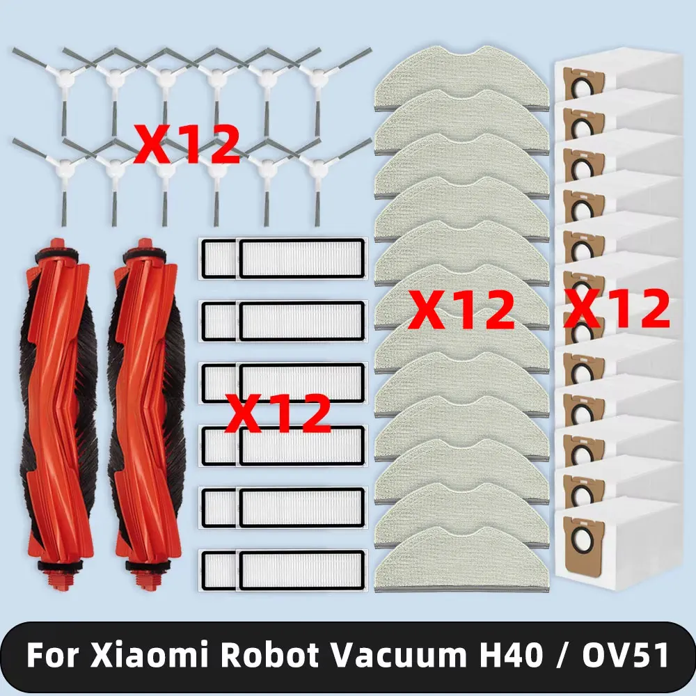 �y�Z�[�����z�݊����̂��� ( Xiaomi Robot Vacuum H40 / OV51 ) �������i �A�N�Z�T���[�L�b�g ���C���T�C�h�u���V HEPA�t�B���^�[ �_�X�g�o�b�O ���b�v�N���X