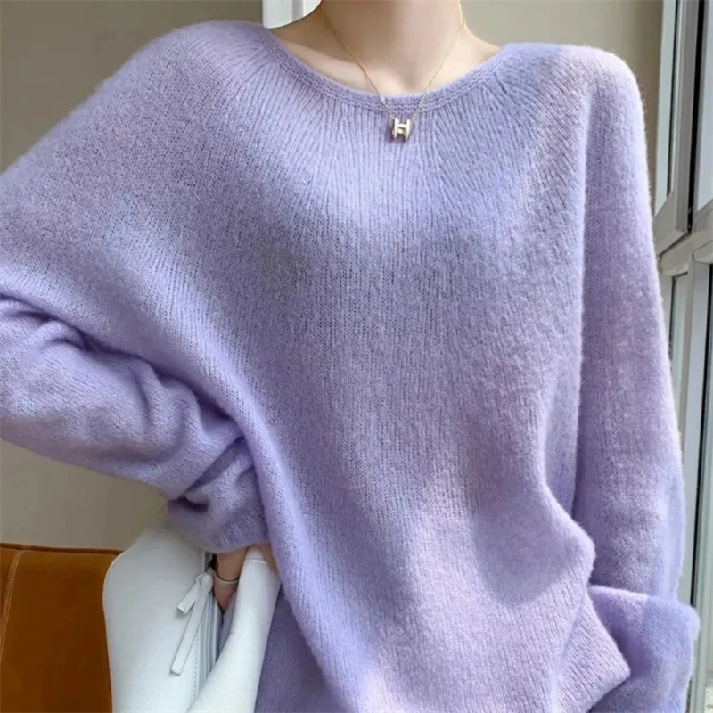 Frauen Pullover Langarm Top gestrickt Pullover O-Ausschnitt Mode Pullover Frau Winter grundlegende weibliche Kleidung soild Pullover