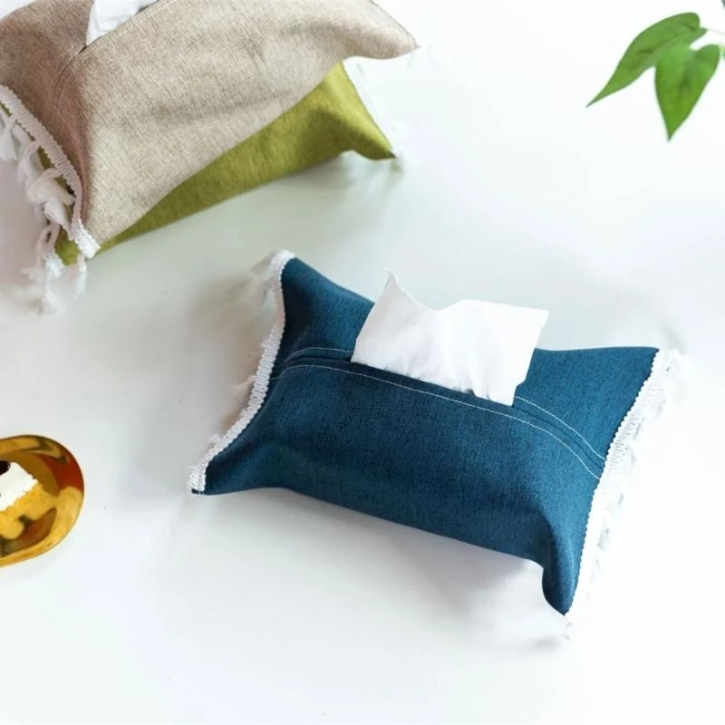 

Practical Fabric Tissue Box Suitable for Modern Interiors with Easy to Use Soft Touches Cotton Linen Materials