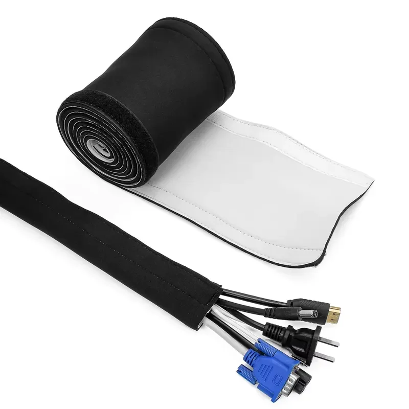 for Electronic Universal Winding Neoprene Cable Sleeve Hook and Loop Cable Management Home Office Use