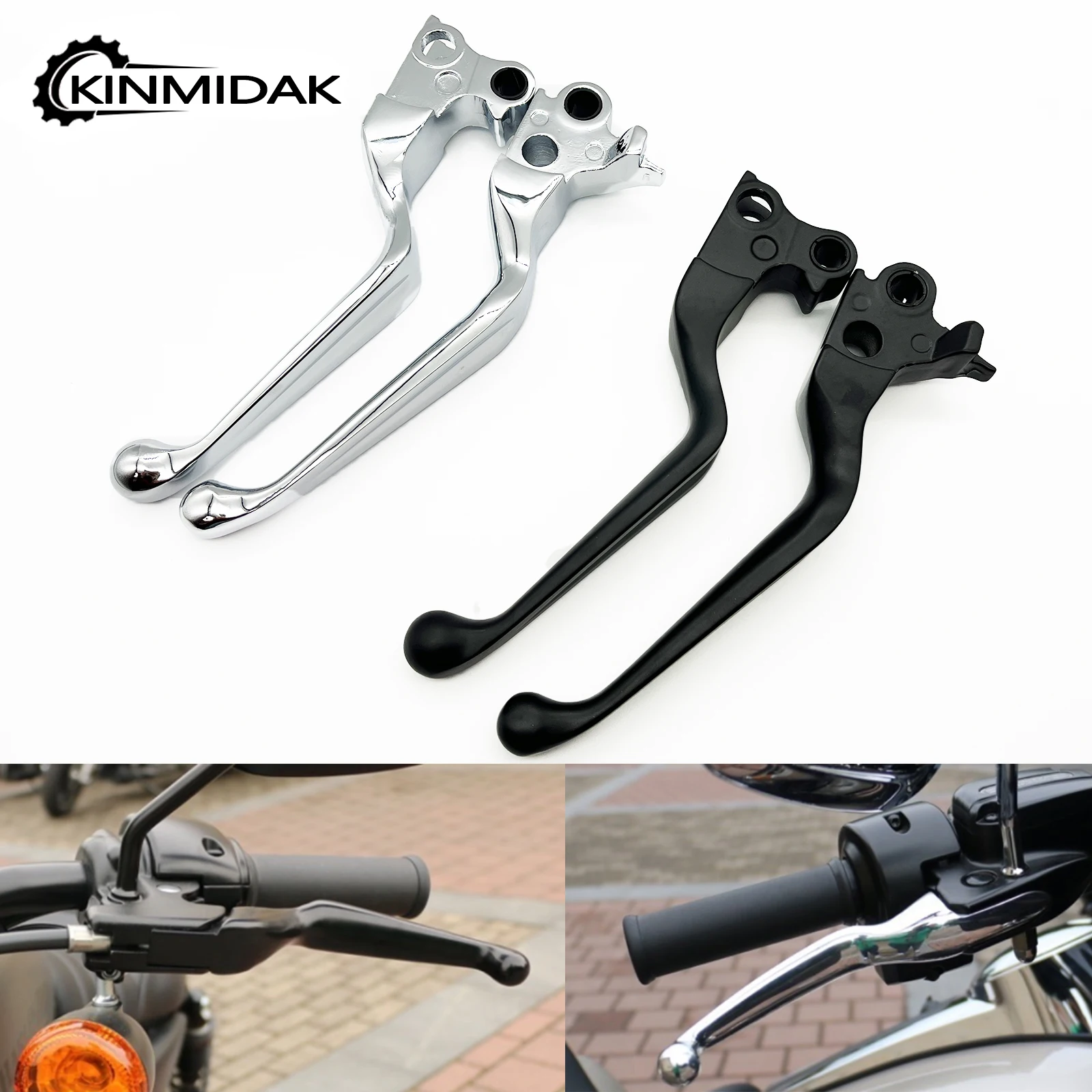 Motorcycle Brake Clutch Hand Levers Black Chrome Fit For Harley Touring Road King 1996-2007 Sportster 1996-2003 Softail FatBoy