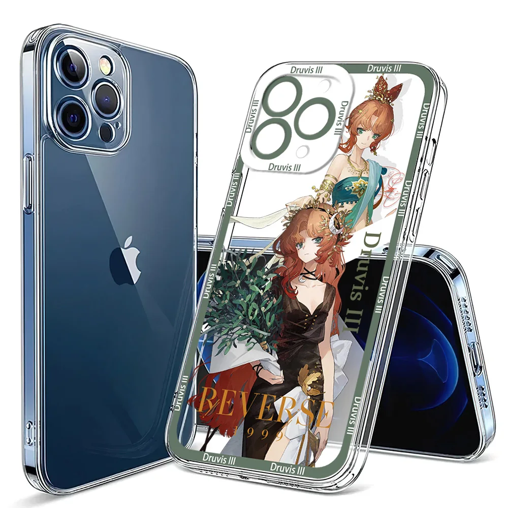 Reverse 1999 Druvis III Anjo Nala Regulus Lucy Phone Case for iPhone 12 11 13 14 15 16 Max Pro Plus Transparent Bezel Shell