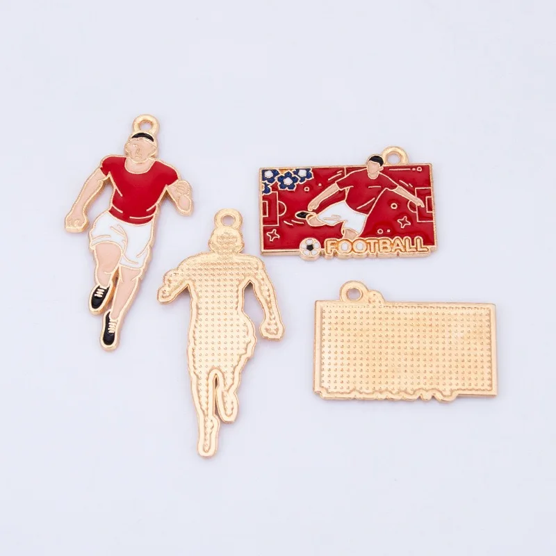 12-piece set of football player mini-icons for DIY bracelet, necklace, pendant and accessory set
