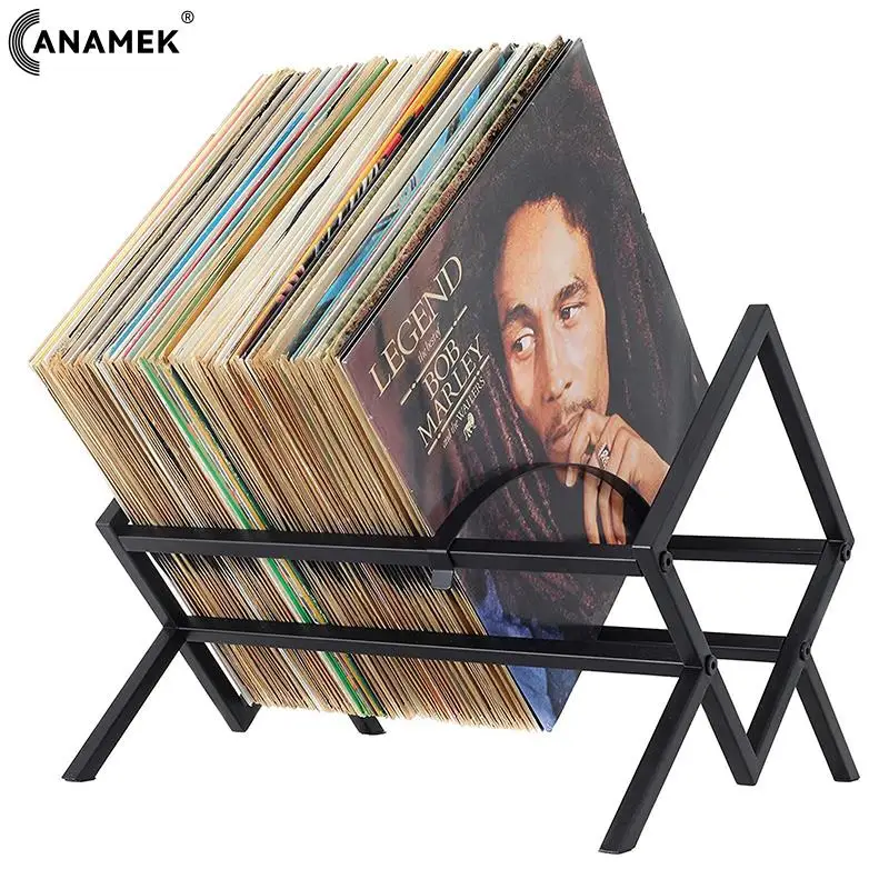 

Vinyl Record Storage Matte Black Vinyl Record Holder 80 To 100 LP Capacity Durable Metal Single Tier Record Holder Display Stand