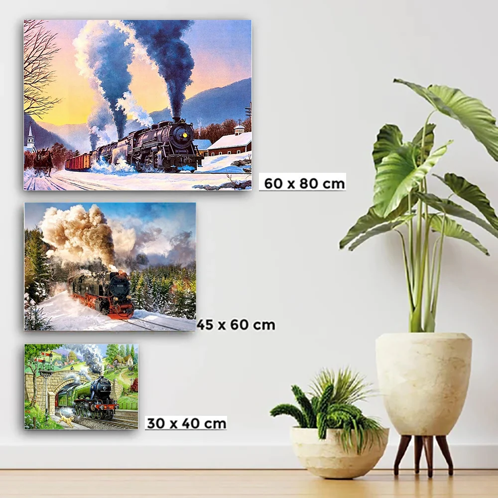 YOUQU Diamond Paintings 5d Diamond Mosaic Picture Steam Train Diamond Cross Stitch Kit fai da te decorazione della casa artigianato arte