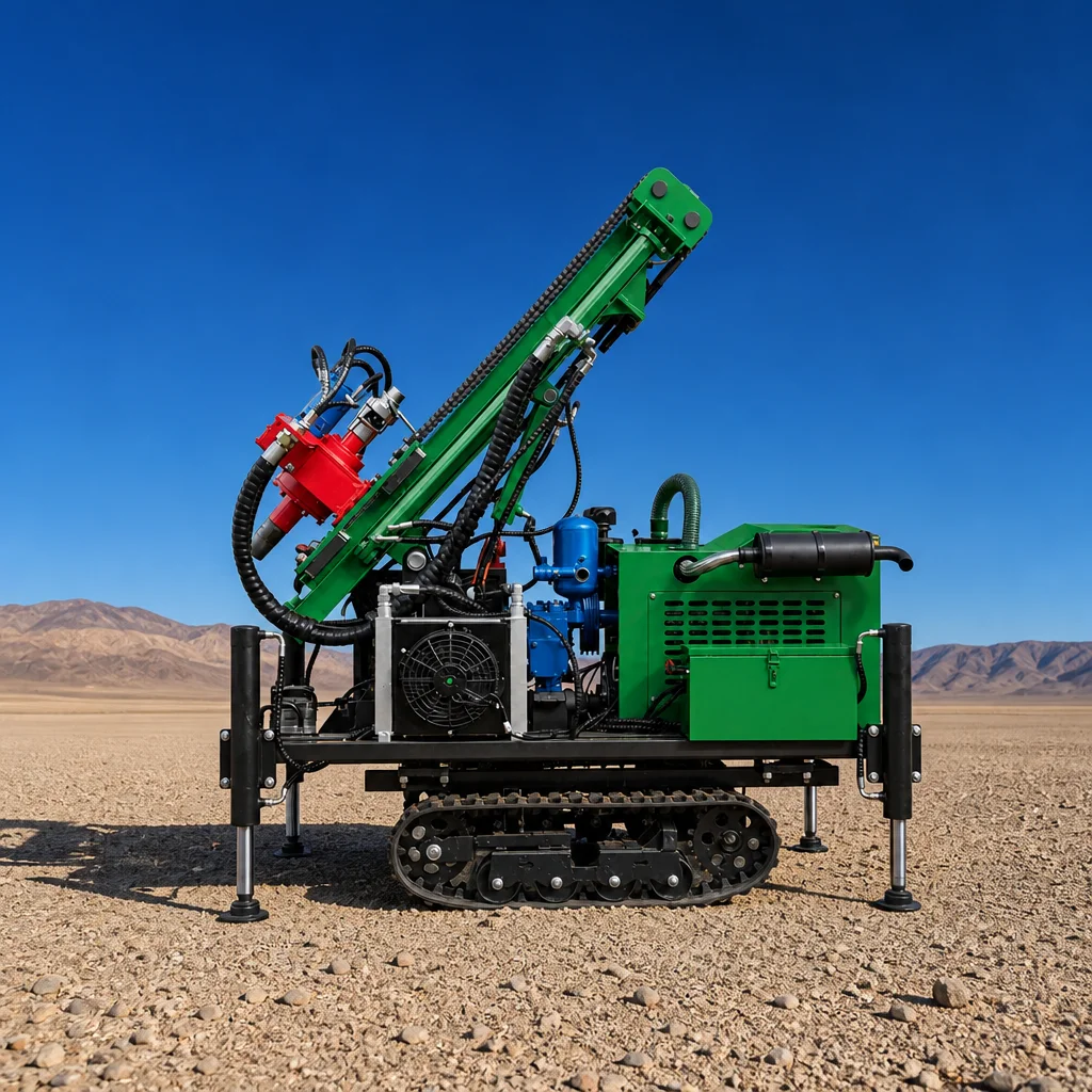 Customized Borehole Drilling Machine Easy Move Track Type 200 Meter Deep Diesel Power Hydraulic Control for Backyard Well