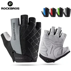ROCKBROS New Road Bike MTB Gloves Microfiber Wear Resistant Gym Training Fingerless Glove Half Finger Bicycle Cycling Equipment