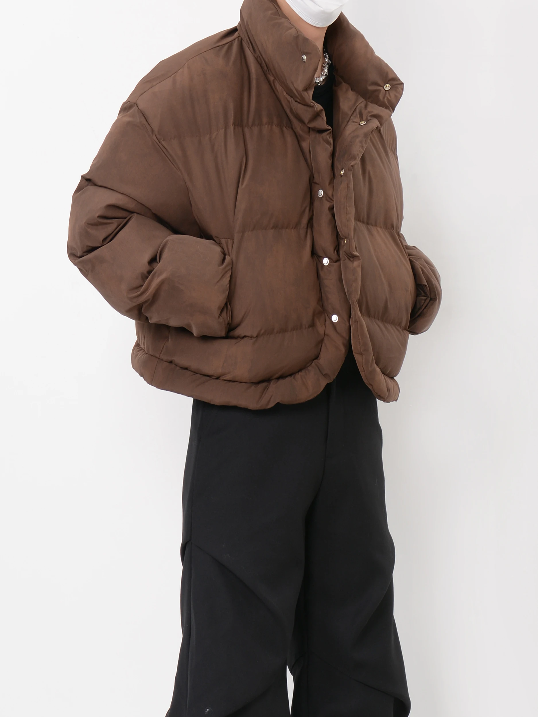 

Winter Fashion Designer Style Deconstruction Vibe Cotton Coat Jacket Men's High-Grade Short Flight Cotton-Padded Clothes