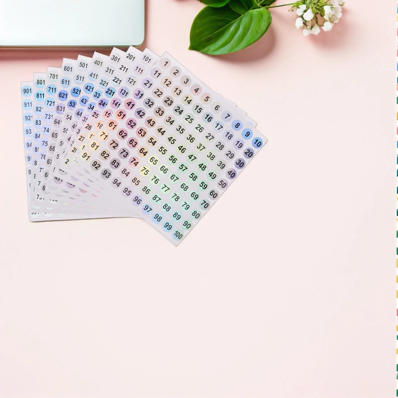 20 Sheets Pvc Numbered Sticker Labels Consecutive Number Labels Self Adhesive Waterproof Round Labels Number 1-1000 Dots Labels