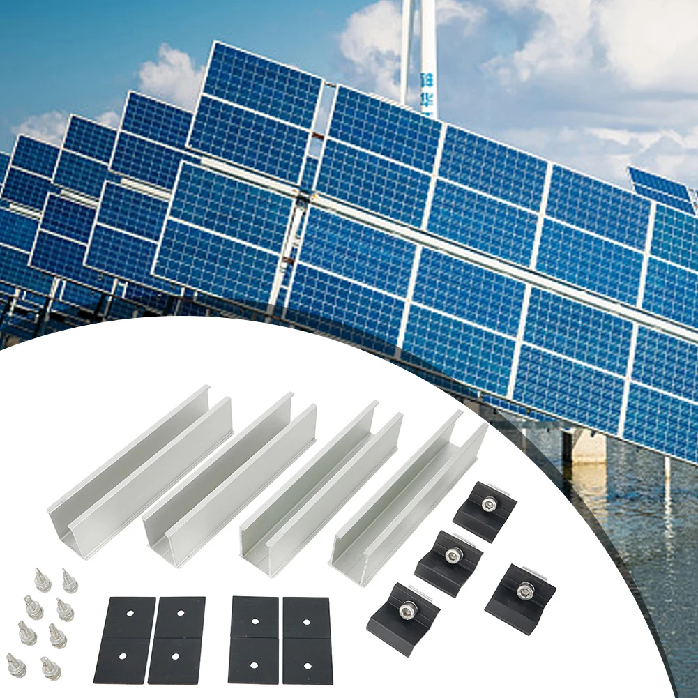 

4/6/8 Set 30/35mm Solar Panel Photovoltaic Bracket Mounting Rail Kit PV Middle Clamp End Clamp Aluminium Profile Solar Module