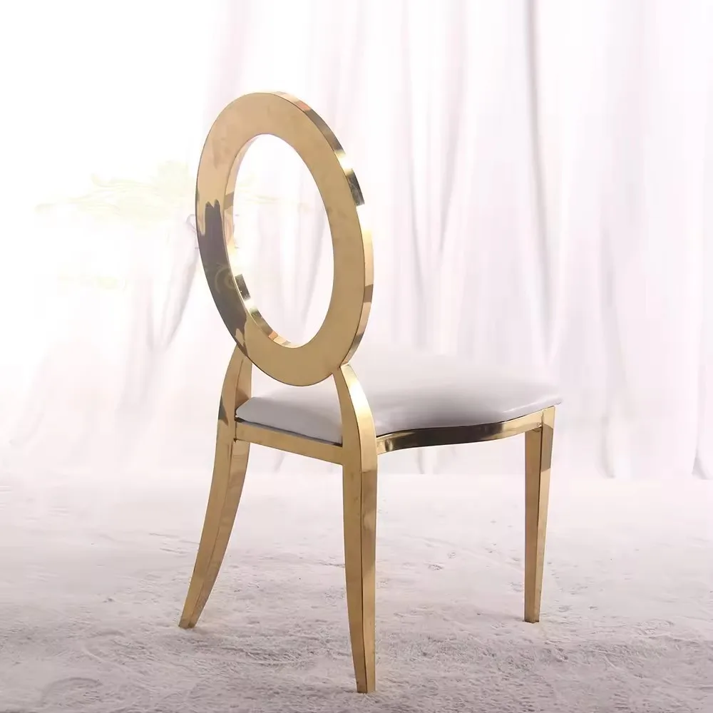 6pcs/80pcs)New Design Elegant Gold Stainless Steel Shining Wedding Chiavari Chair