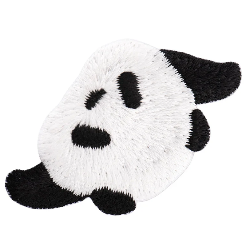 Ahiconneix 1 pezzo carino ricamato bianco nero Panda abbigliamento Banner zaino decorazione piccola Applique ferro su adesivi