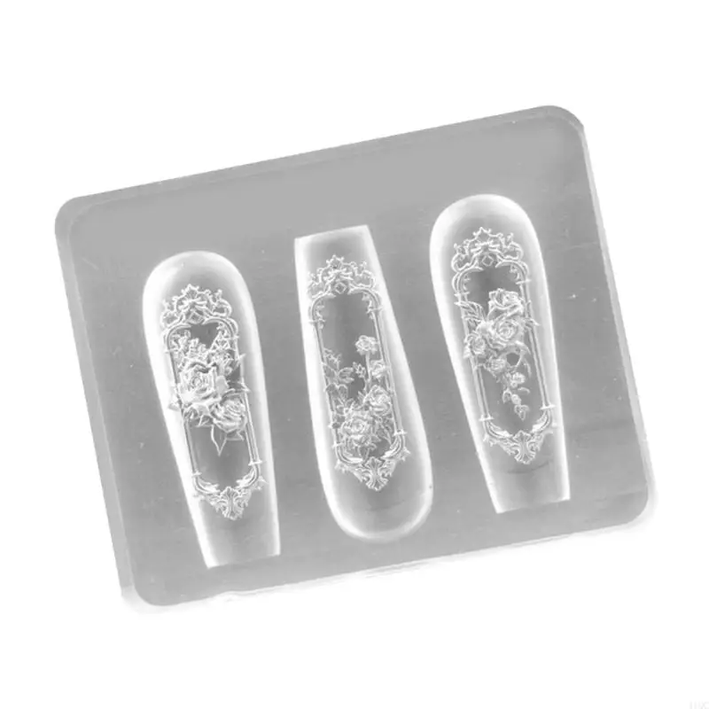 2025 جديد أنيق سيليكون مسمار الفن العفن روز نافذة نحت قوالب لعشاق الأظافر #5