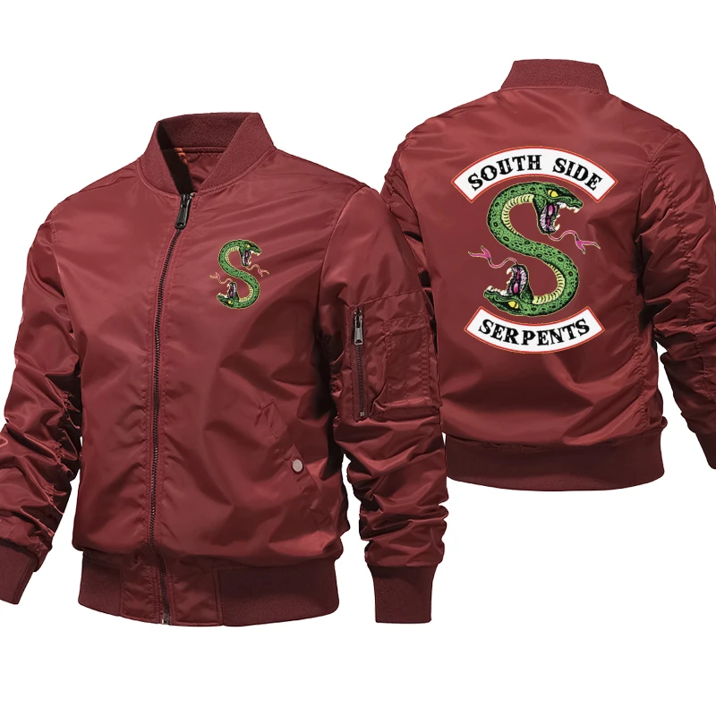 Riverdale South Side Serpents Jacket Men TV Show mens bomber jackets streetwear hombre Winter Coats 5XL Male Windbreak Jackets