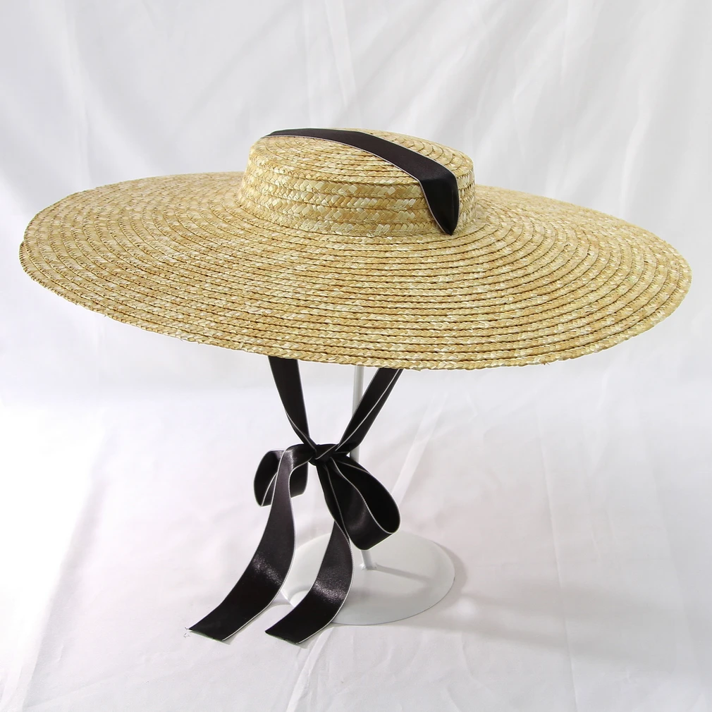 2022 Womens Summer Hats New Large Brim STRAW HAT Summer Hats For Women Beach Cap Flat Top Sun Hat Straw SUMMER HAT For Women