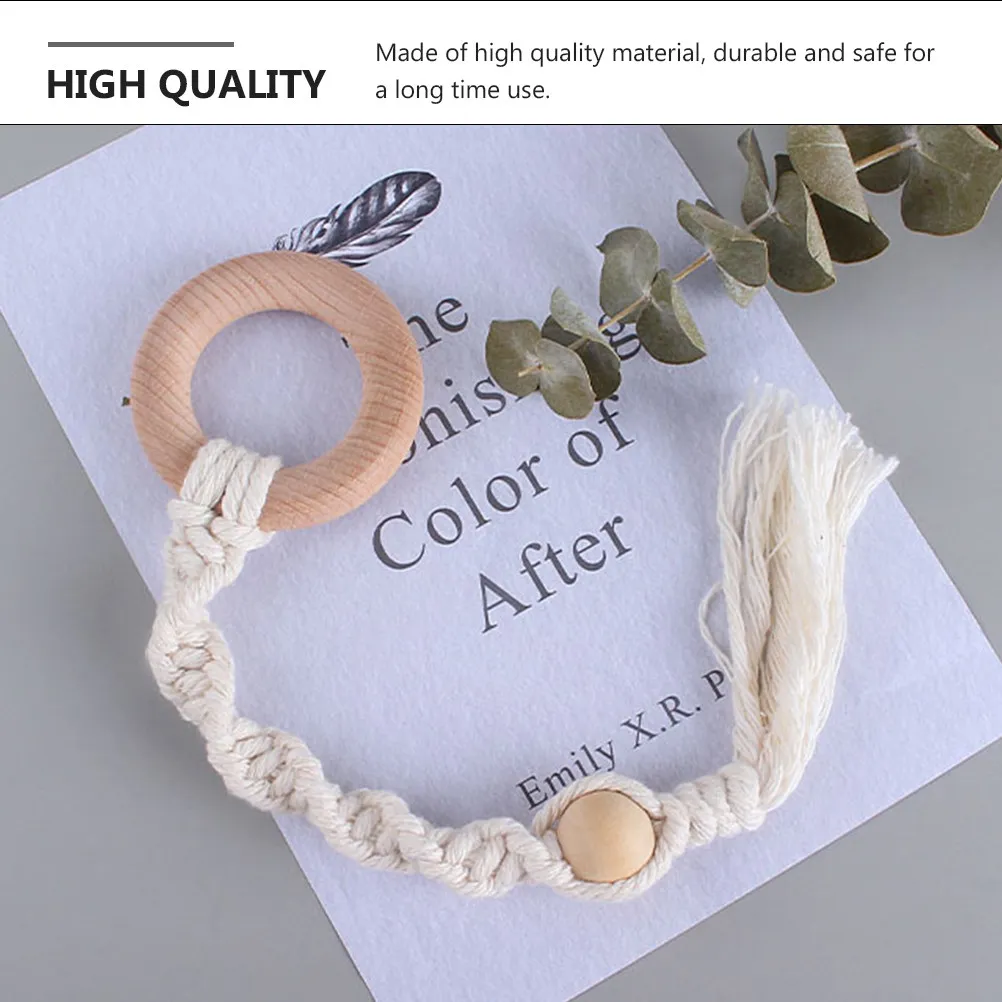 3-teiliges Baby-Beißring-Set: Handgewebter Beißstab zum Kauen und Zahnung für Babys