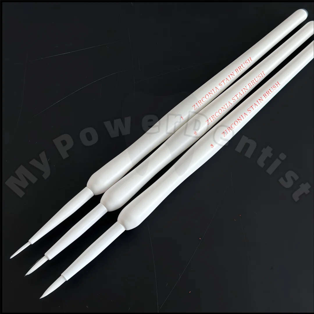 Dental Zirconia Stain Brush Synthetic Hair Dental White Staining Brushes Pens 3 in 1 Fits MPF
