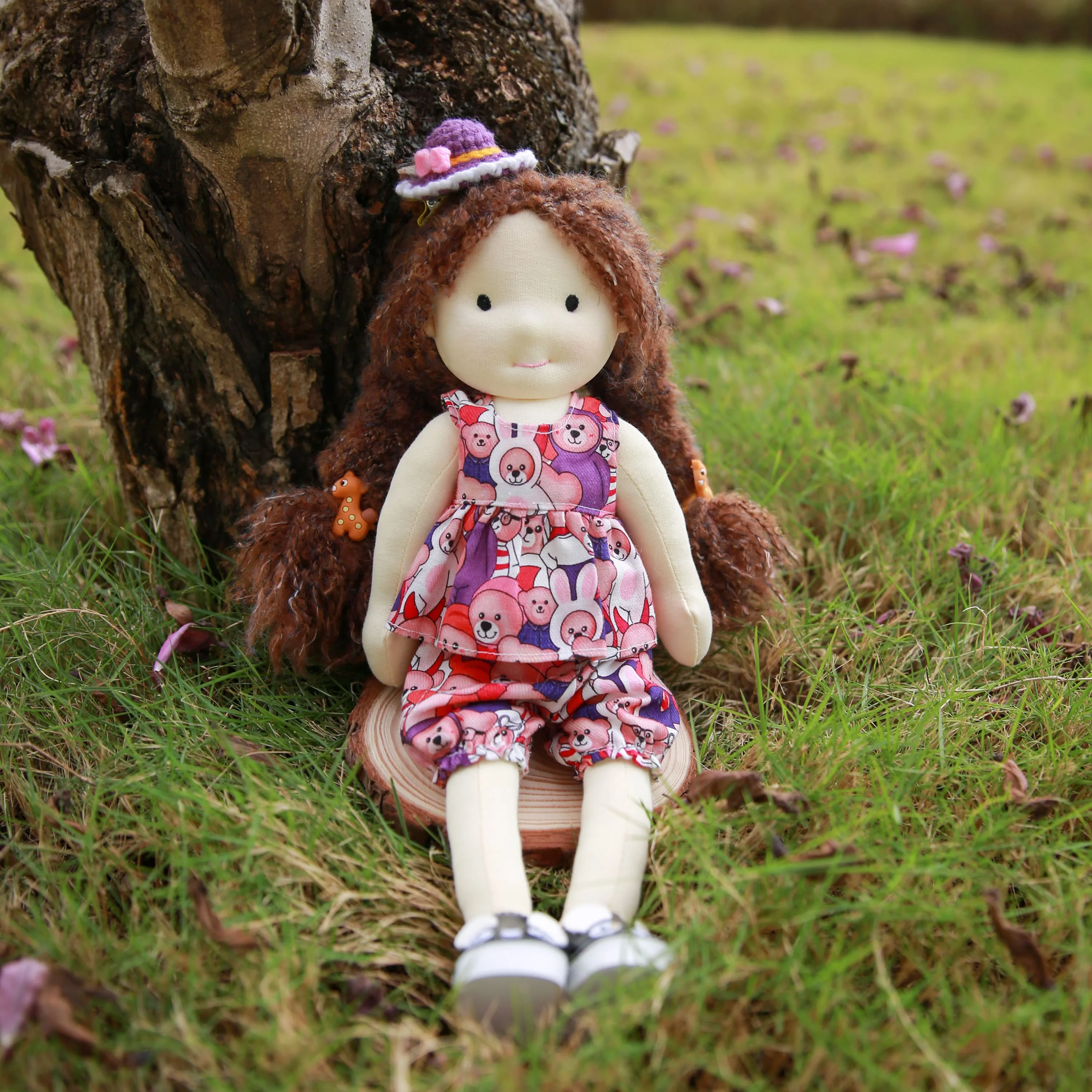 

BlissfulPixie Handmade Doll -Alice 12" Waldorf Doll Birthday Gift for Girl Soft Rag Doll Stuffed Collectible Doll