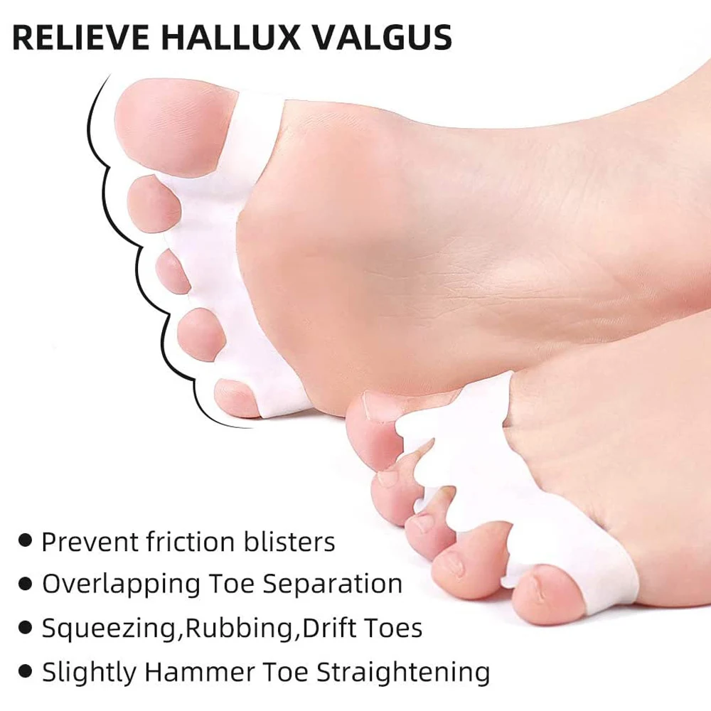 2pcs=1pair Toe Separator Feet Care Protector Silicone Toe Orthopedic Products Bunion Corrector Hallux Valgus Pedicure Tools