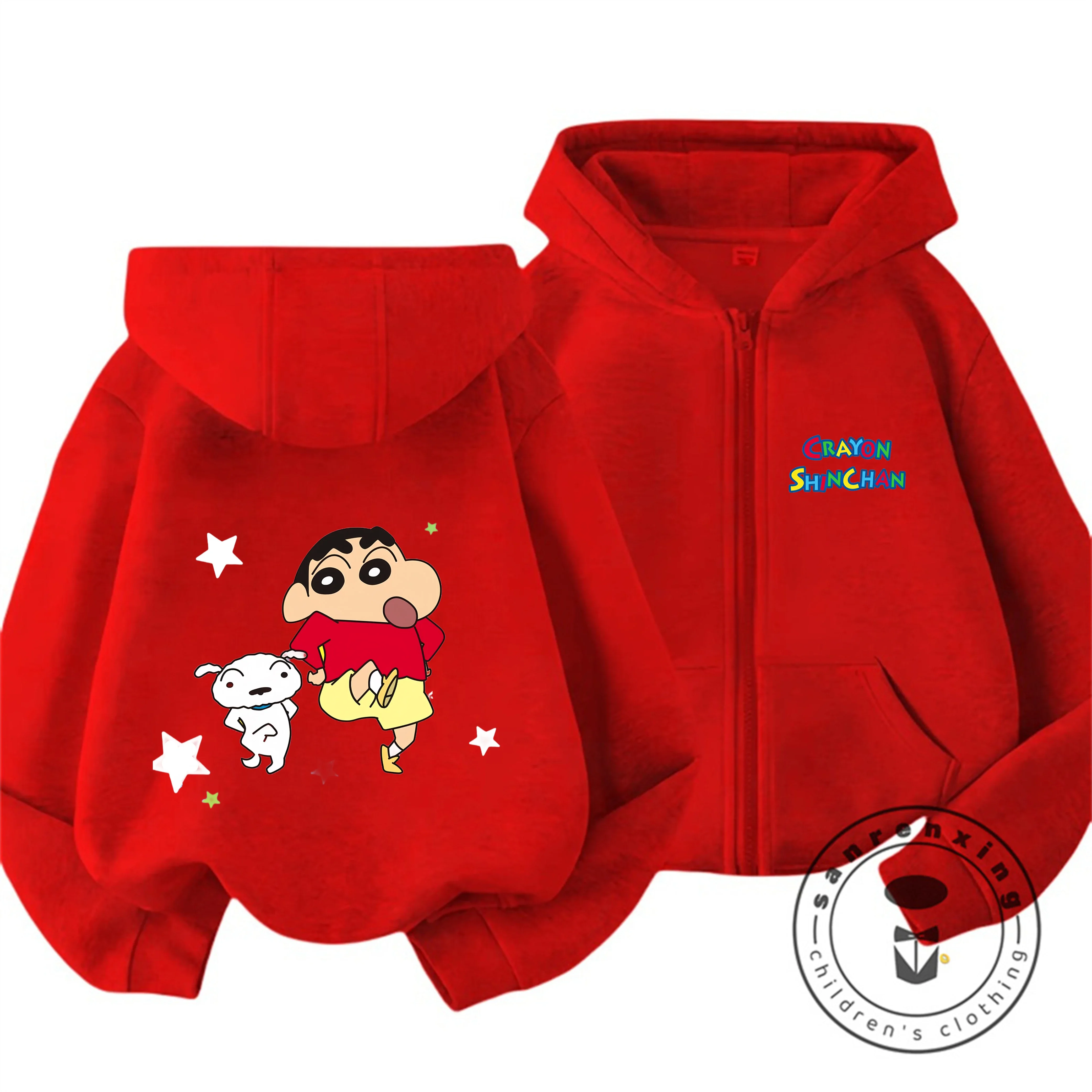 New Fashion Kids Zipper Hoodie Cute Cartoon Graphic Autumn Outdoor Street Wear Crayon Shin Chan Boys Girls 3 14
