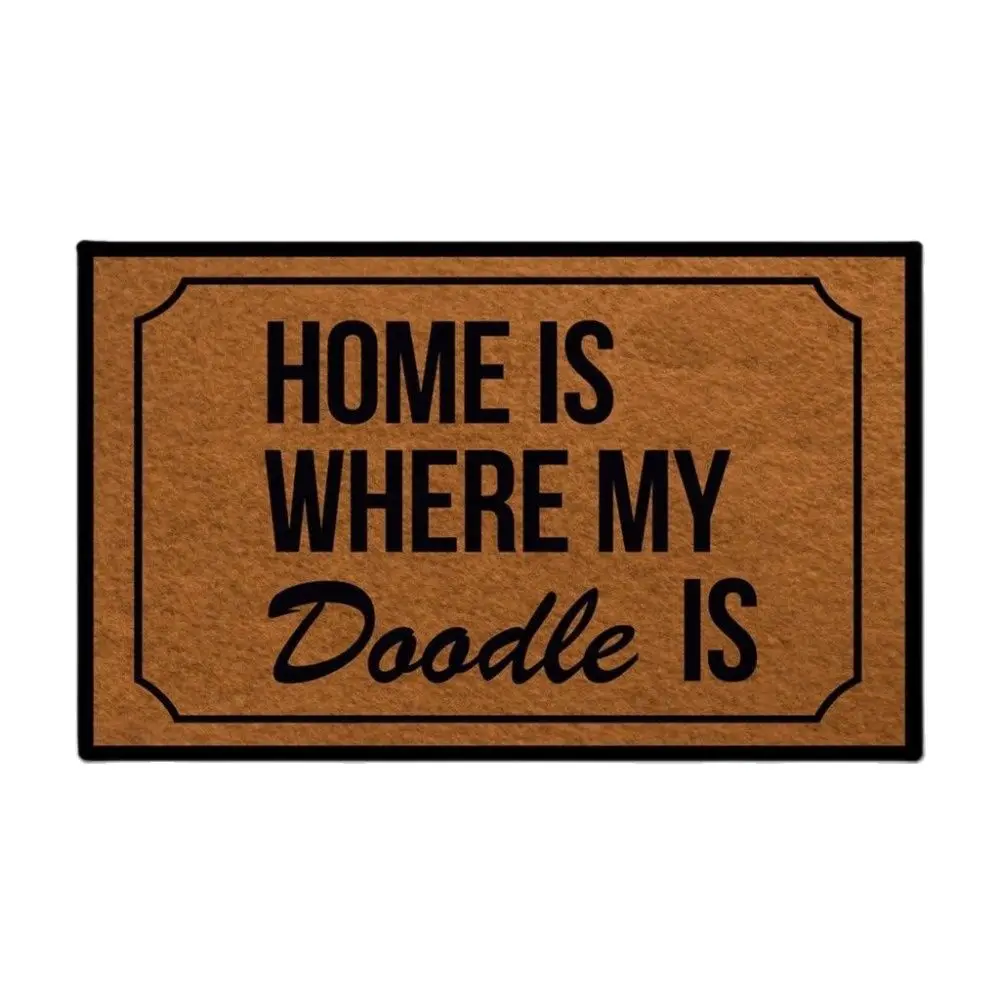 

Home Is Where My Doodle Is Doormat Rubber Non Slip Outdoor Indoor Porch Patio Party Holiday Home Decor Floor Door Mat Rug