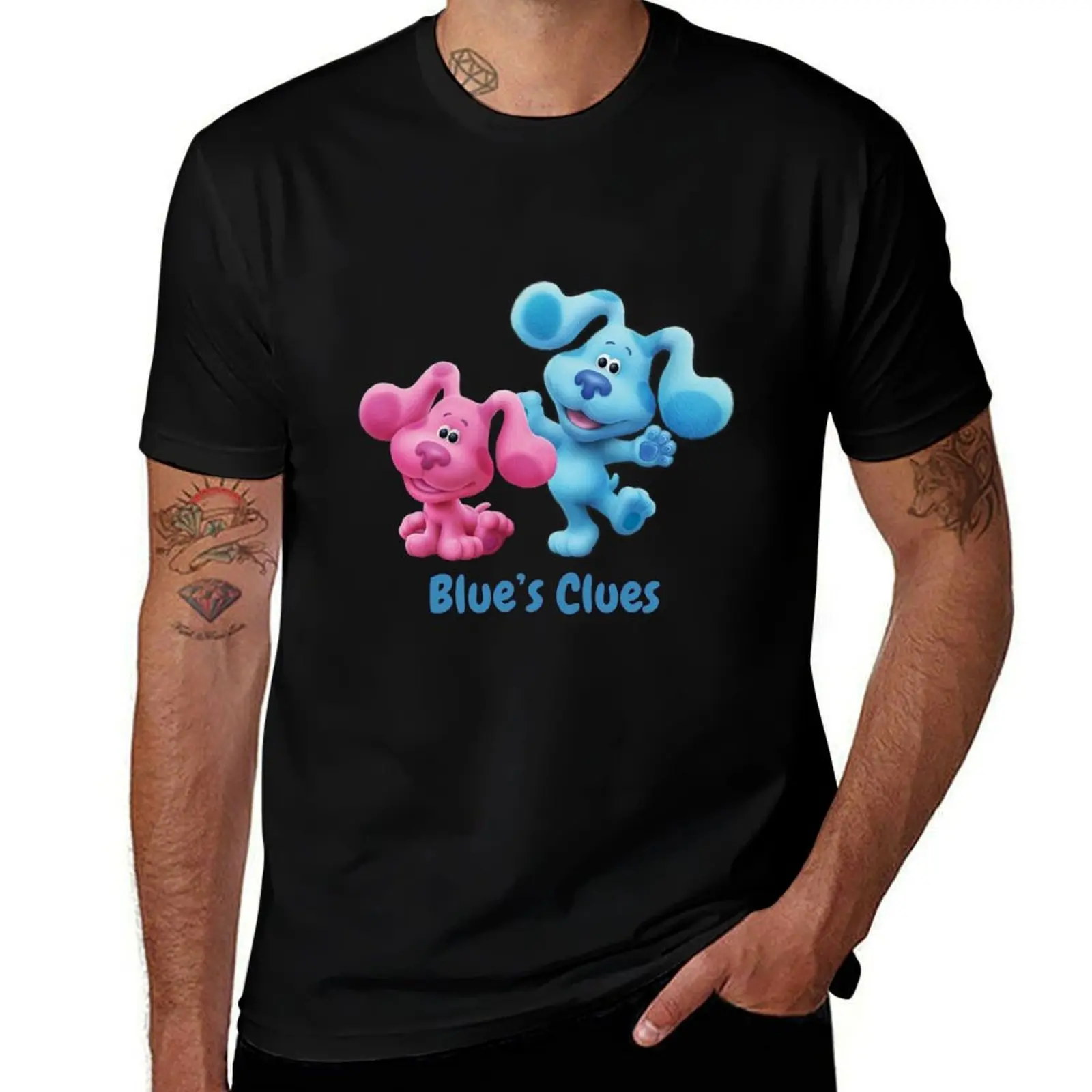 Blues Clues Magenta and Blue T-shirt à manches courtes, motif amusant, idéal pour le travail ou comme cadeau