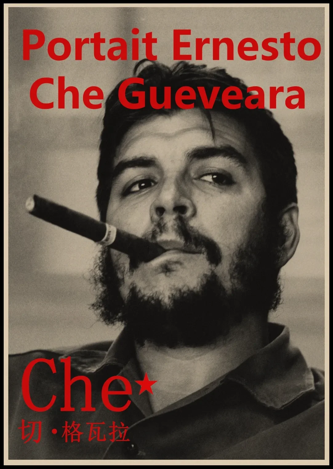 Carteles Retro Che Guevara, póster de pared de papel Kraft, impresiones fotográficas de habitación grande, pegatinas de pared de Cuba Soldiers Revolution A1