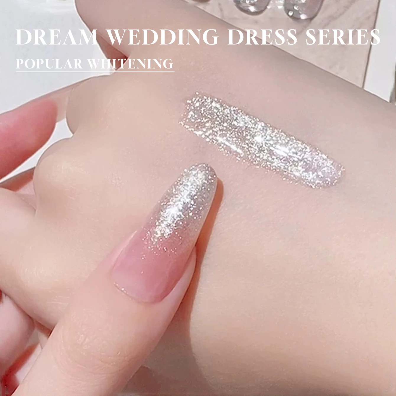 

MIANEL 1pcs 12ML Summer Nails Jimeng Wedding Dress Fine Glitter Gel Nail Polish White Nail Polish Nail Supplies UV Light Nails