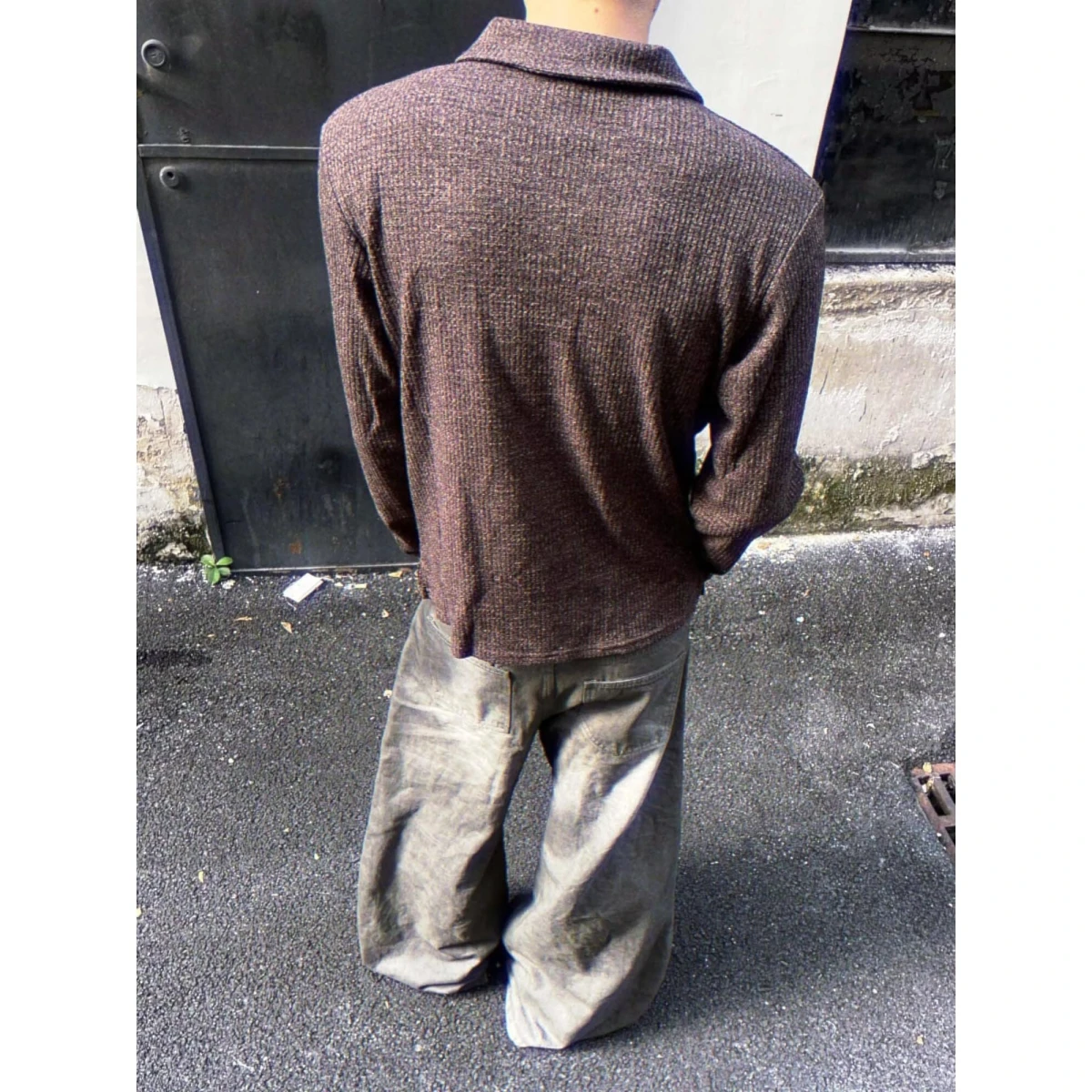 Suéter de Punto Estilo Americano con Cuello en V, Cárdigan para Hombre, Color Sólido, Casual, Hoado, Ropa de Abrigo de Invi...