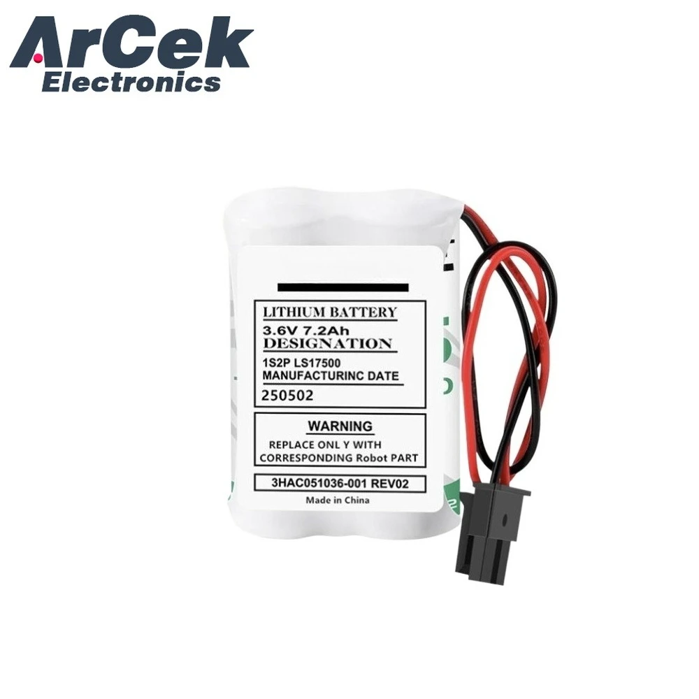بطارية ذاكرة أصلية 3.6 فولت 7200 مللي أمبير في الساعة 3HAC051036-001 7.2 أمبير في الساعة ذراع آلي IRB120 SMB