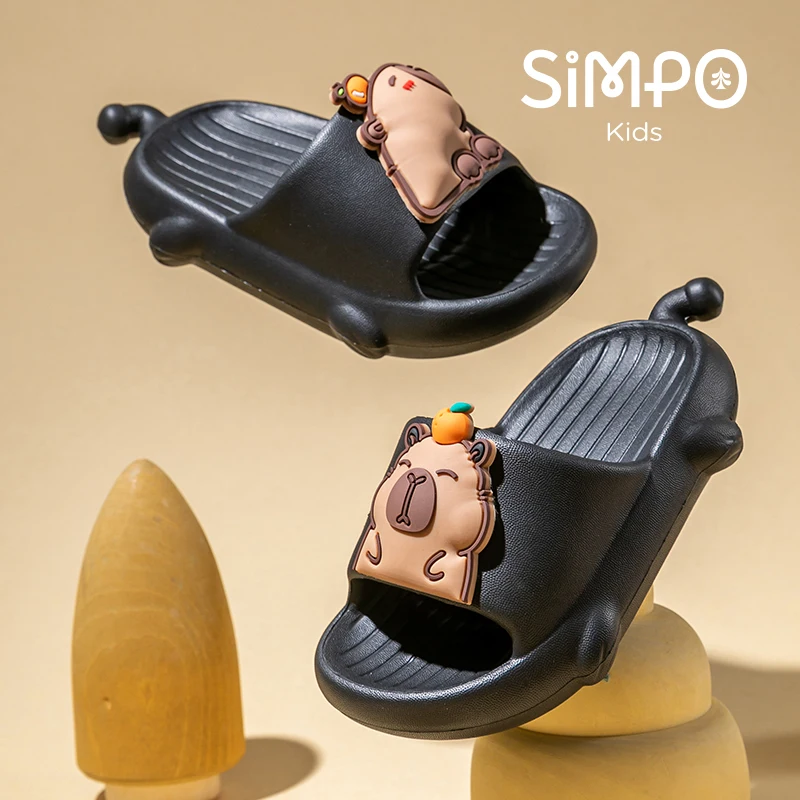 

Capybara Slippers For Children Toddler Slides Indoor Boys Girls Lightweight & Wear Resistance Sandals Bathroom Non-Slip Slippers