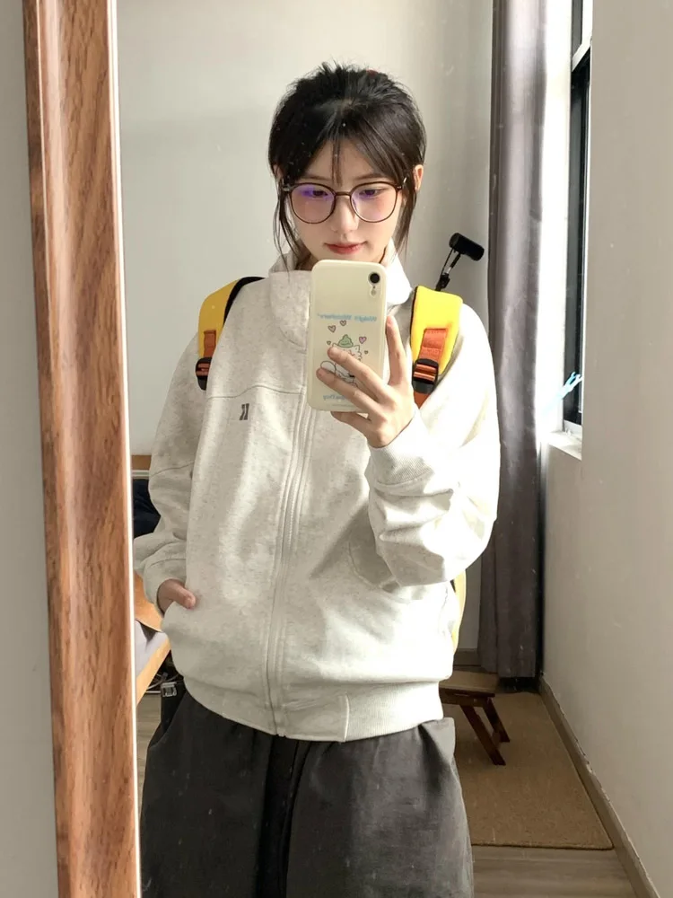 Coreano faculdade sle gola aberta cardigan camisola jaet feminino casual preguiçoso primavera outono faion topo