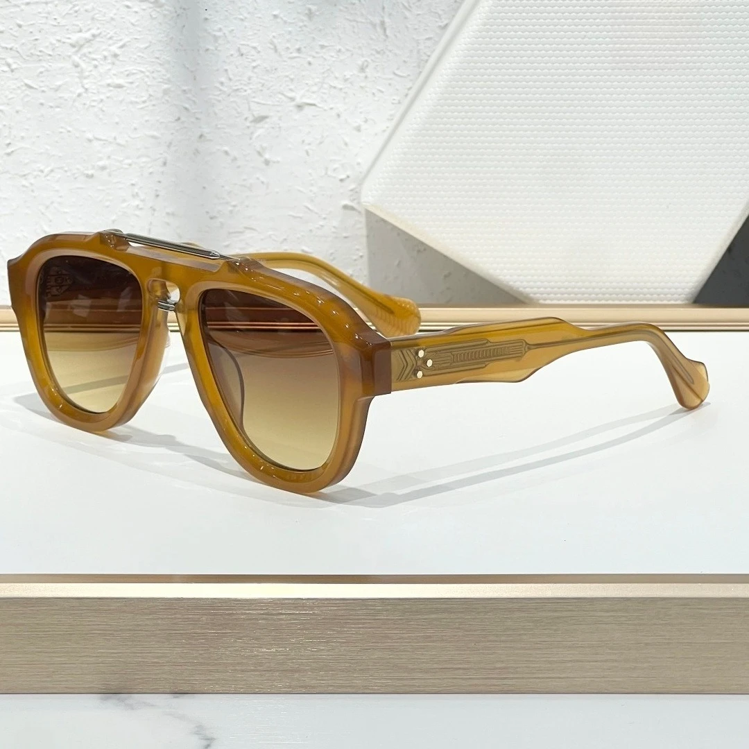 DINO 2026 Oval Double Bridge Sunglasses Gradient Lens UV400 Handcrafted Fashion High Street Outdoor Eyewear For Men