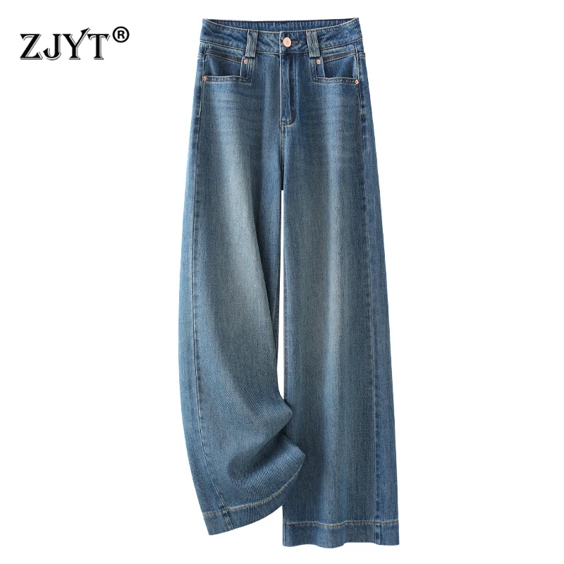 

ZJYT женские прямые джинсы, весна 2026, новый уличный стиль, модные элегантные повседневные джинсовые брюки, женская одежда, брюки, женская нижняя часть