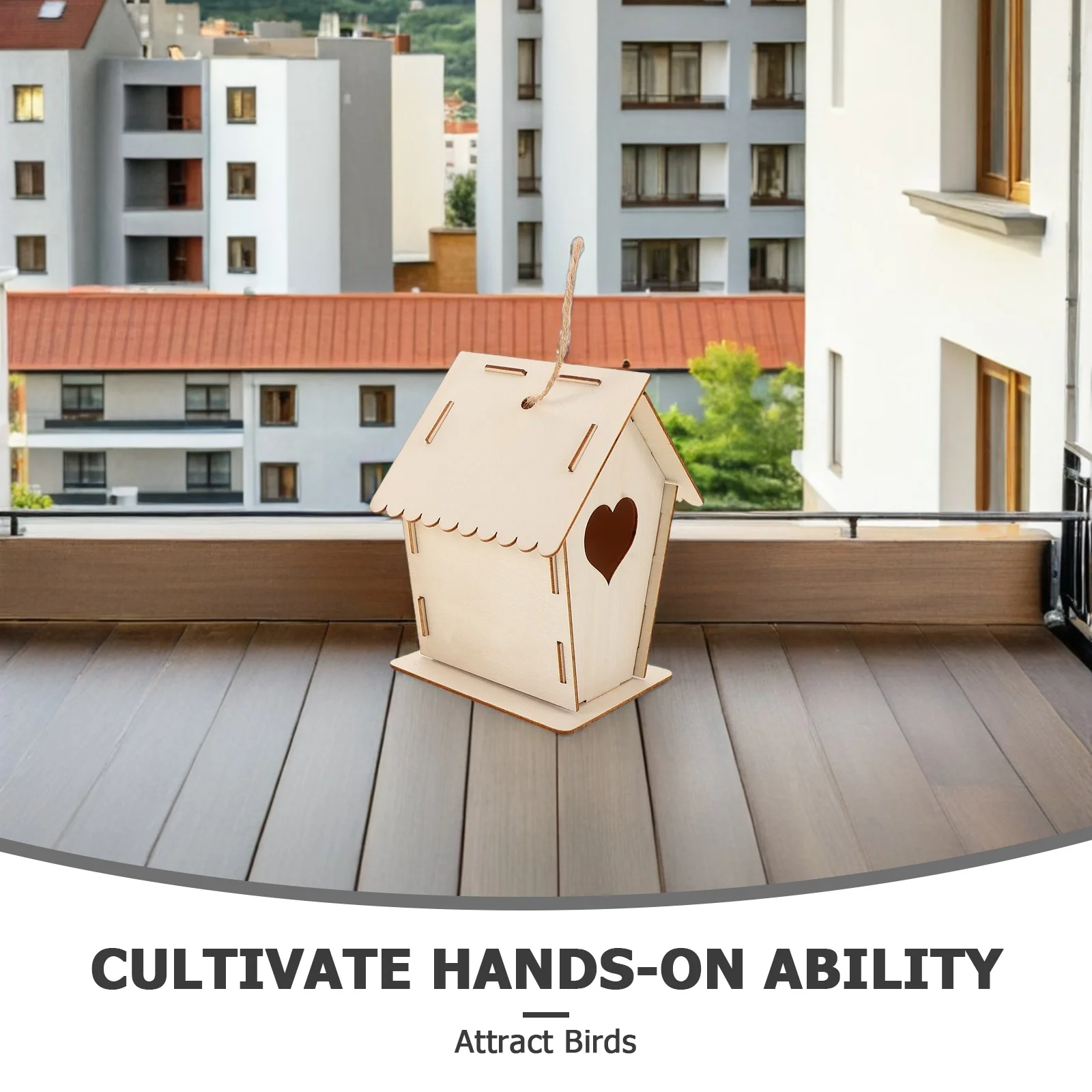12 قطعة من بيوت الطيور الخشبية DIY للأطفال، طلاء غير مكتمل، مشغولات معلقة خارجية لتزيين الحديقة، مجموعة بيت الطيور للأطفال #4