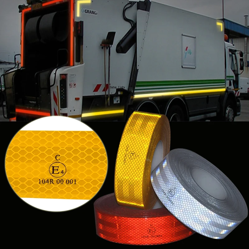 

5cm 104R High Intensity Reflective Conspicuous Warning Tape For Bike Truck Boats Trailer Self-Adhesive Waterproof Safety Tape