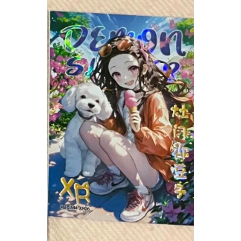Douqu 4 أنيمي شيطان القاتل LR GR XR بطاقة Kanroji Mitsuri Kamado Nezuko جمع بطاقات عيد الميلاد هدايا عيد الميلاد لعب الأطفال