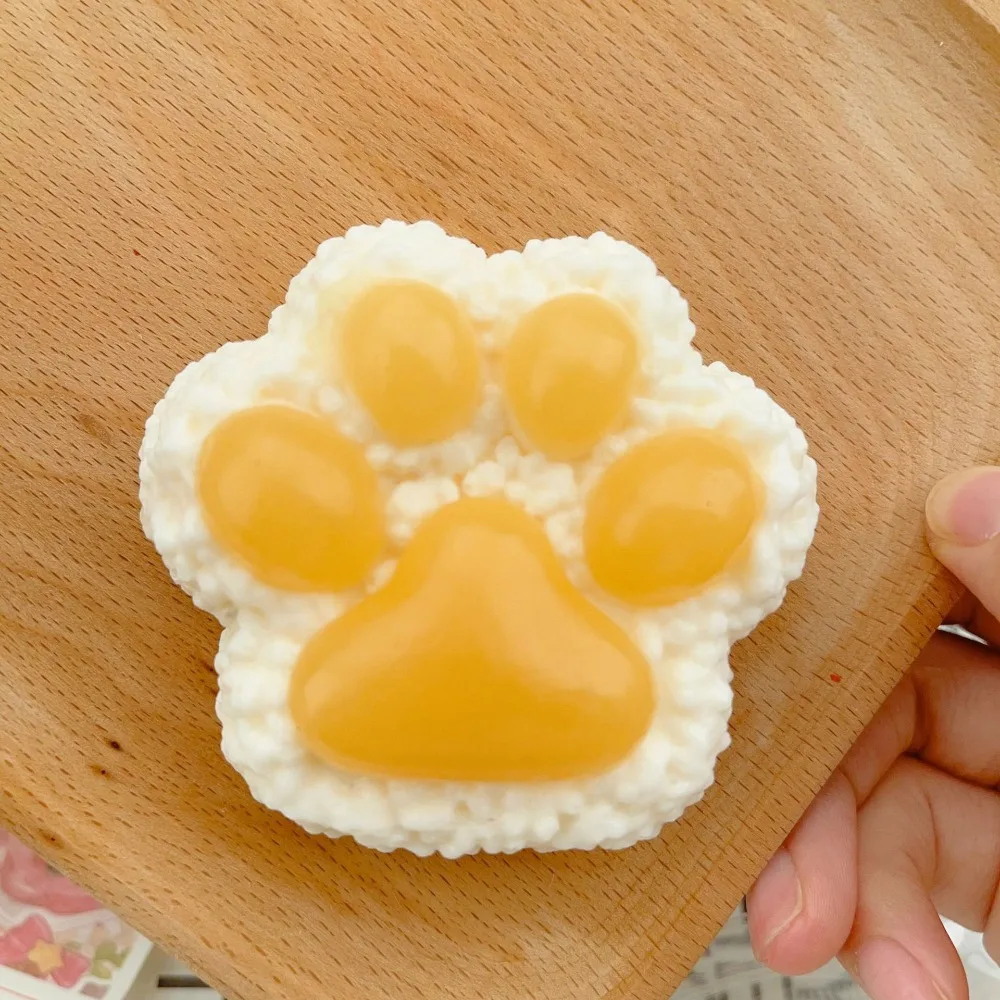 1pc tpr pata de gato arroz e rolo vegetal alívio do estresse mole brinquedo mini kawaii silicone pequena pata de gato bonito pé de gato