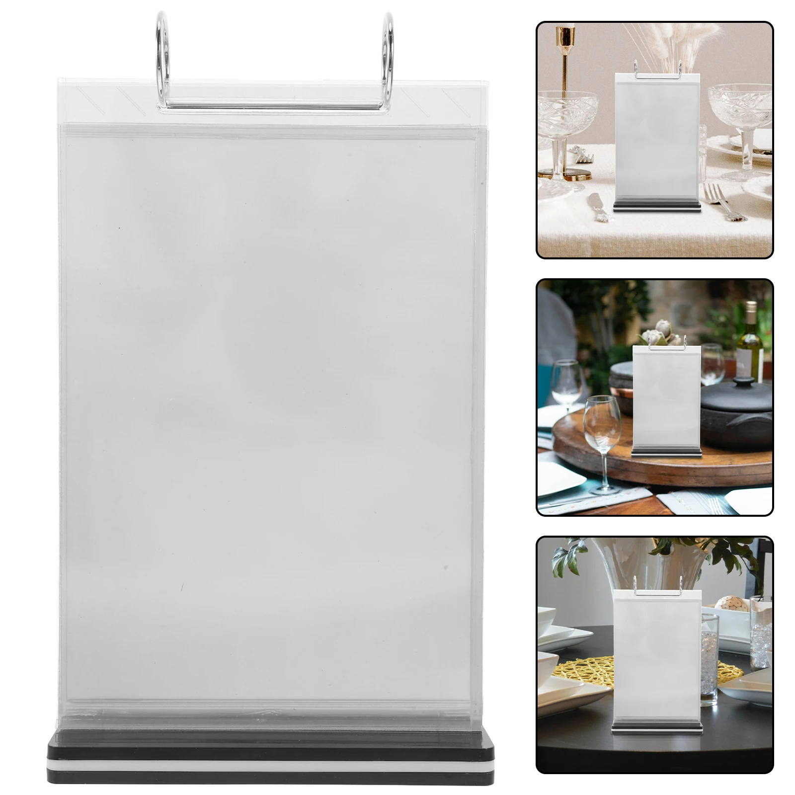 Flip Page A5 Acrylic Display Stand 6 Pages Transparent Menu Sign Holder Restaurant Table Card ganizer Paper Label Stand