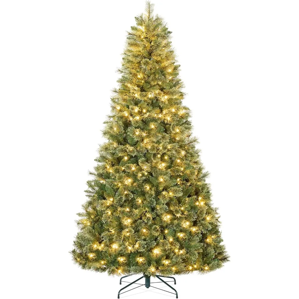 

7.5ft Pre-Lit Cashmere Christmas Tree, Premium Artificial Holiday Decor w/Cordless Connection, 2-in-1 LED L