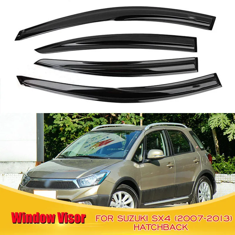 For Suzuki SX4 Hatchback 2007 - 2013 Window Visor Rain Sun Smoke Guard Deflector Shade Awning Shelter Trim Raincoat