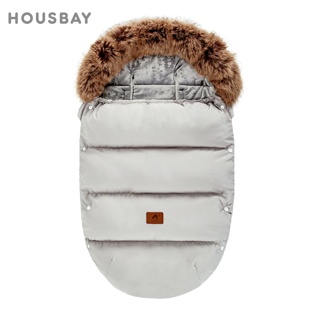

Winter Baby Stroller Footmuff Windproof Waterproof Warm Envelope For Newborn Hospital Discharge For 0-24 Months Silver Grey