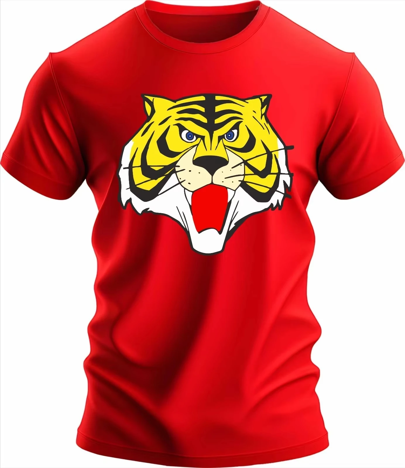 Men's Tiger T-Shirt Cartoon Tiger Tiger Mask Tiger Nest Cartoon Wacky Racing Summer Personalized Loose Cotton Tiger Head