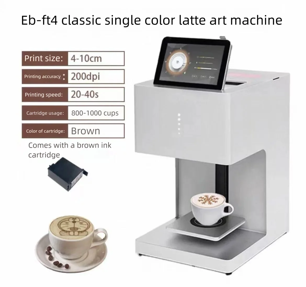 Impresora Inalámbrica de Arte en Café con WiFi - Lo Último en Impresoras de Tinta Comestible para Latte con Control por Aplicación Móvil para Baristas Caseros, Cafeterías y Negocios de Panadería