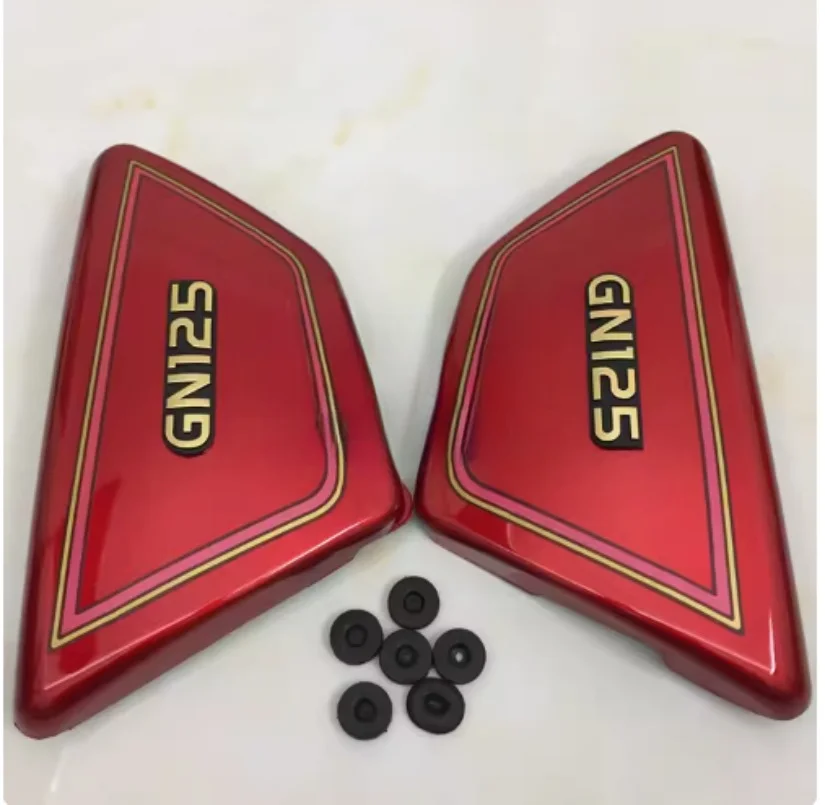 1 Pair Motorcycle Battery Side Cover Frame Side Covers Panels for Suzuki GN125 GN 125 Red Black