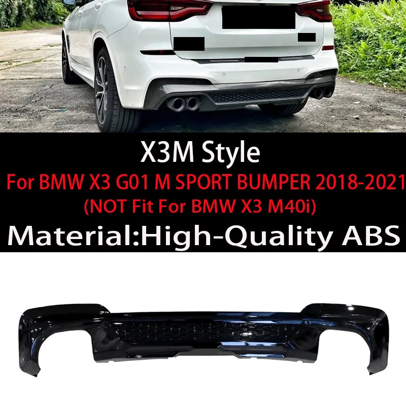 Car Rear Bumper Diffuser Lip Spoiler Rear Splitters Guard Chassis Deflector For BMW G01 X3 Pre-Lci M Sport bumper 2018-2021